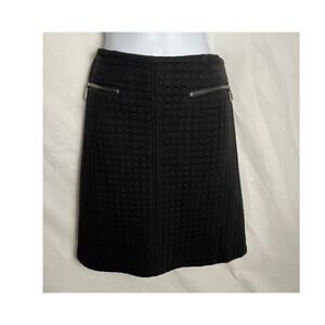 Laundry by Shelli Segal Black Textured Zip-Front Skirt Women’s Size 6